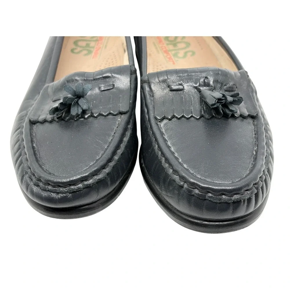 SAS Womens Tripad Comfort Teal Leather Kiltie Tassel Loafers Shoes Size 6 M‎